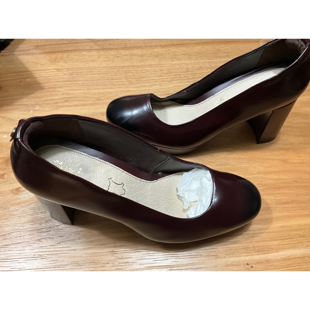 Flexi Womens Burgundy Ombre Round Toe Block Heel Pumps 118902 Size 9